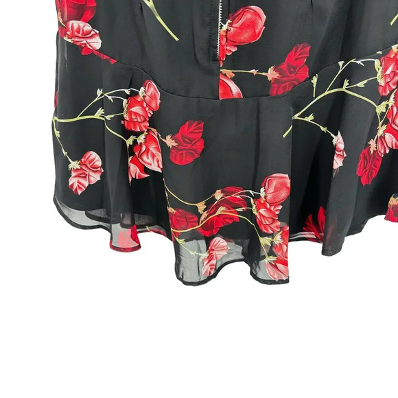 White Fox Boutique Monte Carlo Mini Dress Black Red Floral Size XS - Picture 10 of 15